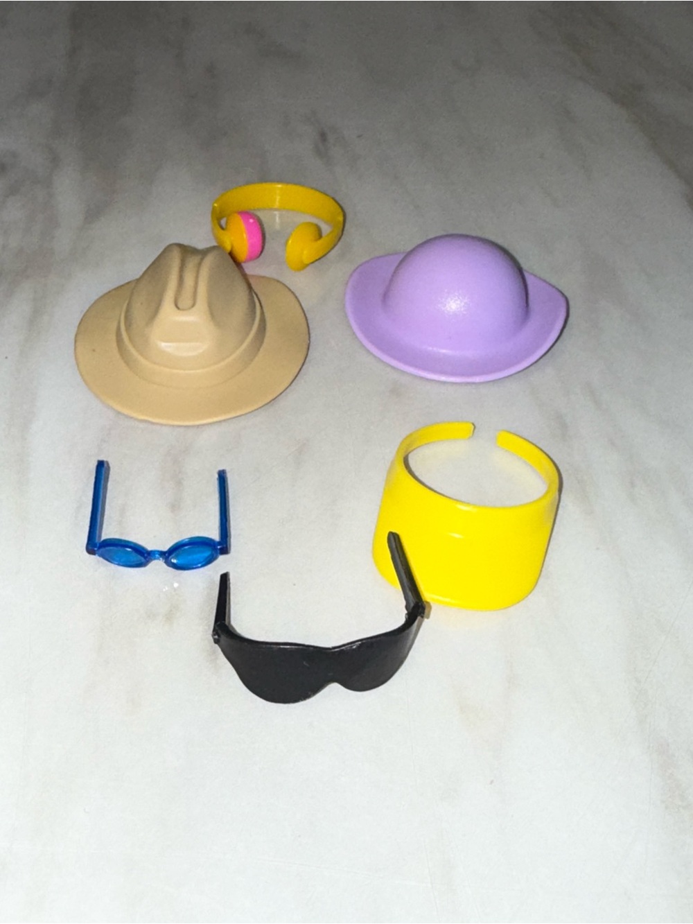 Barbie hats sunglasses and headphones lot
